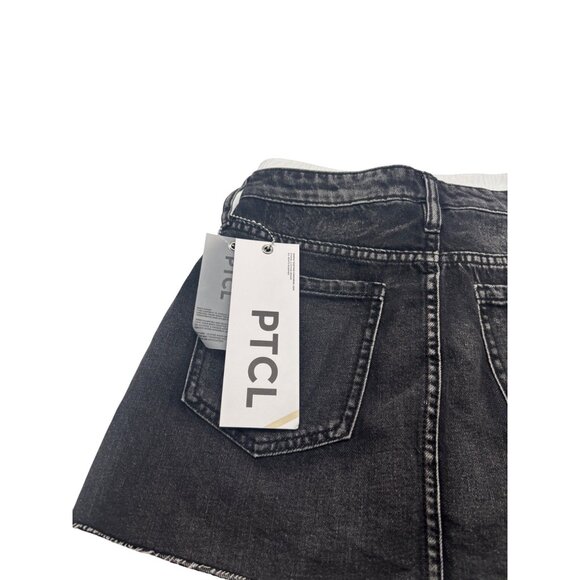 PTCL Women’s Double Waist Denim Miniskirt, Black, Sz. S - Picture 10 of 11